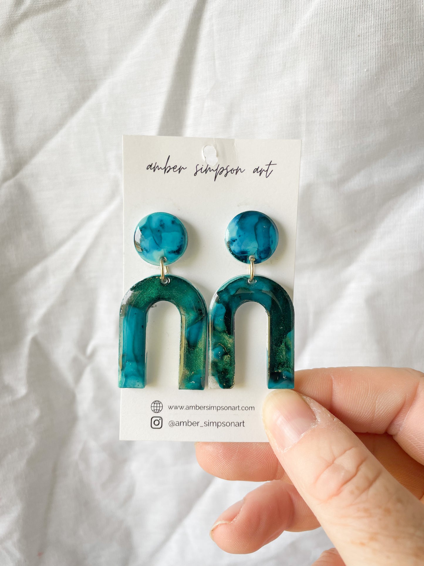 Blue Arch Earrings