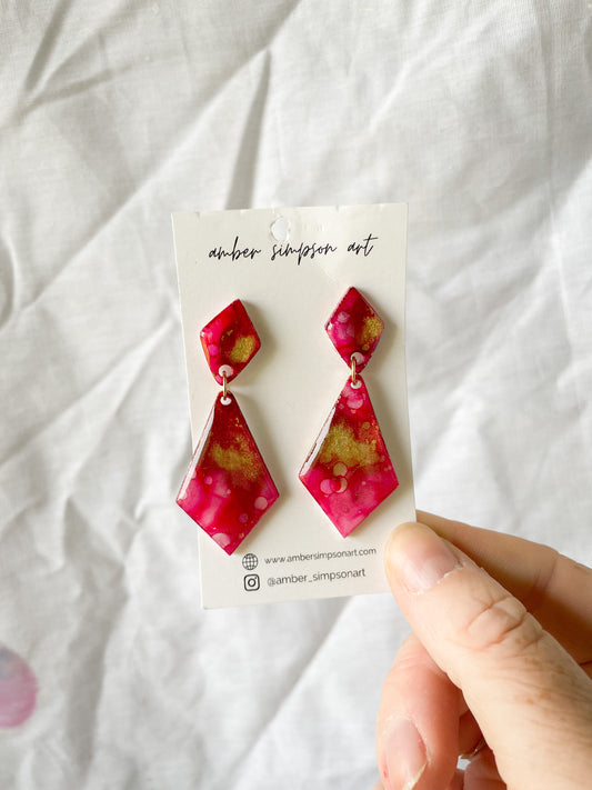 Crimson Mini Diamond Earrings