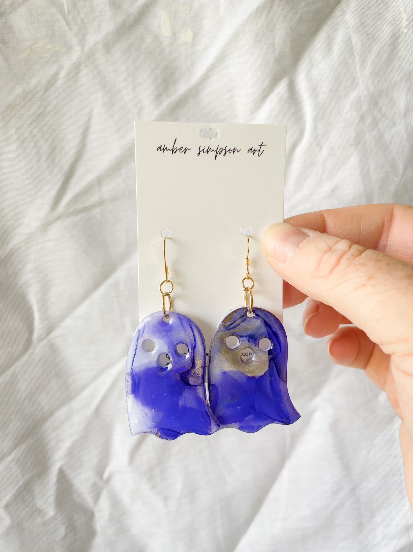 Purple Large Ghost Earrings