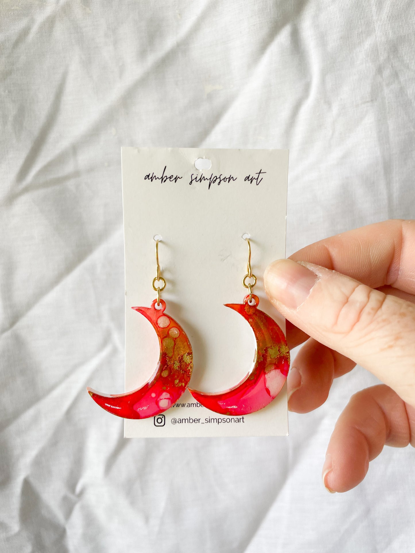 Coral Moon Earrings